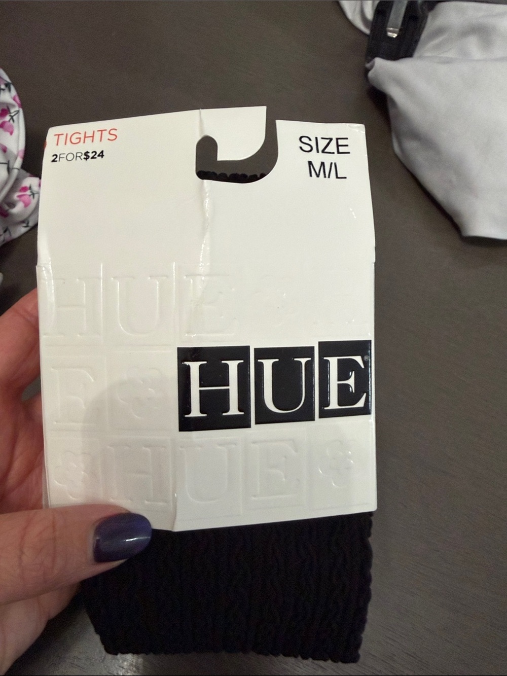 HUE Black Womens Tights